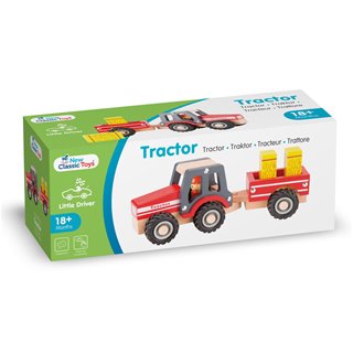 New Classic Toys - Traktor mit Anhänger und Heuballen